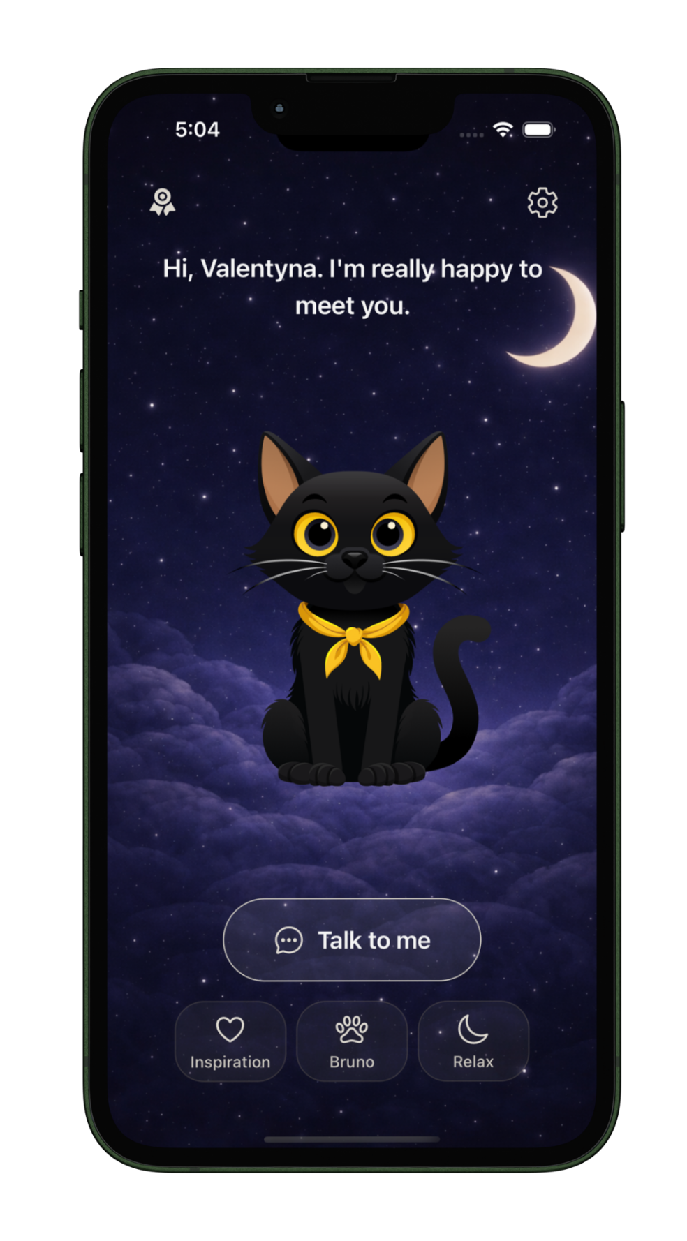 Bruno app — dark night theme