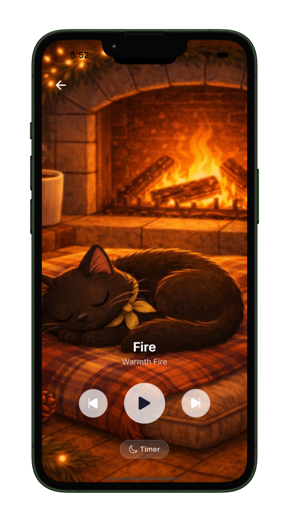 Fireplace sounds for coziness and calm